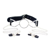 The Crucible Spider Gag With Nipple Clamps - - Bondage Gags and Bits